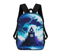 sinyumoney Mystic Building in Moon Backpack School Bag Secondary Causal Travel High School Bags for School/Work/Travel 17inch
