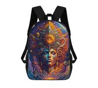 sinyumoney Mystic Cosmic Portrait Kids Backpack, Backpack School Bag, Backpacks Kids School 3D Printed School Bags for Elementary And Middle School Students Teens Birthday Gift 17inch