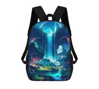 sinyumoney Mystic Foliage Grotto School Backpack School Bags for Girls Boys Backpack with Pocket Fashion School Bag Kids Backpack 17inch