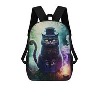 sinyumoney Mystic Forest Cat School Backpack Water Resistant Computer Rucksack- Perfect for Travel, Work And Daily Use 17inch