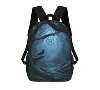 sinyumoney Mystic Forest Path with Pentagram School Bag Bookbag 3D Printed Children's Backpacks for Kids Boy Girl Book Bags Kids School Bag Travel Rucksacks 17inch