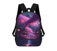 sinyumoney Mystic Japanese Village School Backpack Water Resistant Computer Rucksack for Campus Outdoor Travel Sports 17inch