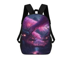 sinyumoney Mystic Japanese Village School Backpack Water Resistant Computer Rucksack for Campus Outdoor Travel Sports 17inch