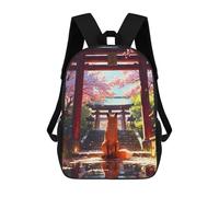 sinyumoney Mystic Kitsune Gateway Daypack Casual Backpacks School Bag For Girls Boys High College Teenagers Rucksack Men Women Travel Laptop Rucksack College Bookbag 17inch