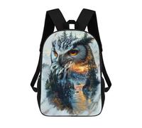 sinyumoney Mystic Mountain Owl Rucksack Lightweight Casual Daypack School Backpacks for Campus Outdoor Travel Sports 17inch