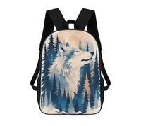 sinyumoney Mystic Timber Guardian 3D Printed Children's School Backpack for Kids High Capacity Travel Rucksacks Book Bags Kids School Bag Back Pack 17inch