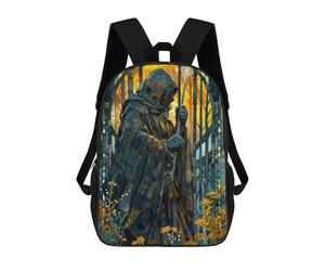 sinyumoney Mystic Wanderer in Bloom Rucksack Lightweight Casual Daypack School Backpacks for Campus Outdoor Travel Sports 17inch