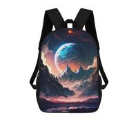 sinyumoney Mystical Alien Landscape 3D Printed Children's School Backpack for Kids High Capacity Travel Rucksacks Book Bags Kids School Bag Back Pack 17inch