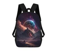 sinyumoney Mystical Alien Landscape Backpacks Kids 17inch School Backpack School Bag 3D Printed School Bag for Boys Elementary And Middle School Students