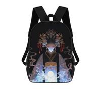 sinyumoney Mystical Asian Princess Backpack 3D Printed Children's School Backpack Kids Travel Backpacks High Capacity Book Bags Children's Backpack Rucksack 17inch