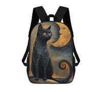 sinyumoney Mystical Black Cat Art Backpack School Bag Water Resistant Computer Rucksack for Teenage Girls Boys Women Men 17inch