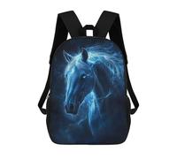 sinyumoney Mystical Blue Horse Backpack School Bag Large Lightweight Casual Backpack for Campus Outdoor Travel Sports 17inch