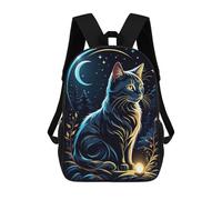 sinyumoney Mystical Cat Backpack School Work Laptop Backpack Rucksack Bag for Men, Women & Teenage Boys 17inch