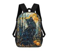 sinyumoney Mystical Cat in Glass School Backpack Large Water Resistant Laptop Backpack for Teenage Girls Boys Women Men 17inch