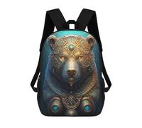 sinyumoney Mystical Cosmic Bear School Backpack for Girls Backpack Water Repellent Casual Daypack Lightweight Rucksack Boy Girl School Backpack 17inch