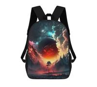sinyumoney Mystical Cosmic Landscape -1 School Bag Bookbag 3D Printed Children's Backpacks for Kids Boy Girl Book Bags Kids School Bag Travel Rucksacks 17inch