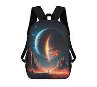sinyumoney Mystical Dawn Oasis School Backpack 3D Printed Children's 17inch Backpacks Bag Bookbag for Kids Boy Girl Book Bags Kids School Bag Travel Rucksacks