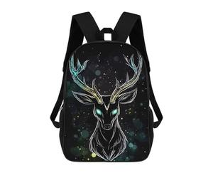 sinyumoney Mystical Deer with Glowing Antlers Rucksack Secondary Causal Travel High School Bags for Boys/Girls/Teenagers 17inch