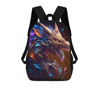 sinyumoney Mystical Dragon Head Backpacks Kids Student Schoolbag,3D Printed Backpacks,Elementary And Middle School Students Backpacks for Boys Girls 17inch