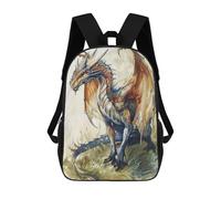 sinyumoney Mystical Dragon Sketch 17inch School Bag 3D Printed Children's School Backpack Casual Fashion Travel Backpacks for Kids School Students
