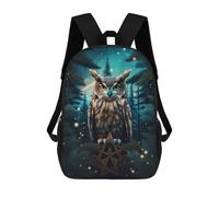 sinyumoney Mystical Forest Owl Backpack School Backpack Kids School Bag Large Capacity Kids Backpack for School Rucksack 3D Book Bag Gifts for Kids 17inch