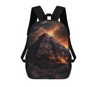 sinyumoney Mystical Maya Pyramid Backpack School Bag School Secondary High School College Backpack Travel for Boys/Girls/Teenagers 17inch