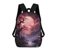 sinyumoney Mystical Moonlit Forest Backpack School Backpack Kids School Bag Large Capacity Kids Backpack for School Rucksack 3D Book Bag Gifts for Kids 17inch