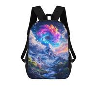 sinyumoney Mystical Mountain Landscape Rucksacks 3D Printed Children 17inch Backpacks Fashion Casual Daypack Travel Bags Outdoor Casual Daypack for Boy And Girl