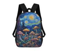 sinyumoney Mystical Mushroom Forest Backpacks 3D Printed 17inch Kids School Backpack Outdoor Casual Daypack Casual Travel Bags for Middle School Students