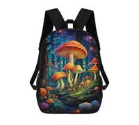 sinyumoney Mystical Mushroom Forest Children's Backpacks 17inch School Backpack 3D Printed Bag Bookbag for Kids Travel Rucksacks Boy Girl Book Bags Kids School Bag
