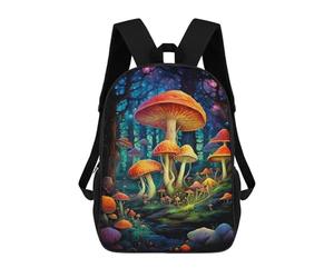 sinyumoney Mystical Mushroom Forest Children's Backpacks 17inch School Backpack 3D Printed Bag Bookbag for Kids Travel Rucksacks Boy Girl Book Bags Kids School Bag
