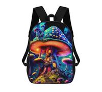 sinyumoney Mystical Mushroom House-1 Fashion Student School Backpack Suitable for Boys Girls Kids Casual Outdoor Travel Essential Daypack 17inch