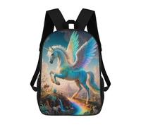 sinyumoney Mystical Mythology Pegasus 3D Printed Children's School Backpack for Kids High Capacity Travel Rucksacks Book Bags Kids School Bag Back Pack 17inch