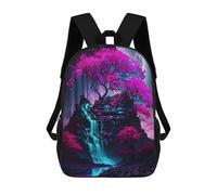 sinyumoney Mystical Nature Neon Tree School Bags Water Resistant Travel Backpack Computer Bag for School/Work/Travel 17inch
