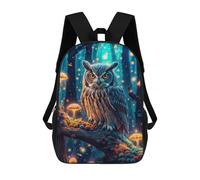 sinyumoney Mystical Owl Backpack with Pocket 3D Printed Backpacks, Travel Rucksacks Book Bags Kids School Bag 17inch