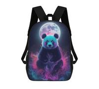 sinyumoney Mystical Panda with Moon And Smoke School Backpack Rucksack Casual Daypacks School Work Travel Bag for Camping Outdoor Adventures And Daily Travel 17inch