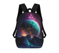 sinyumoney Mystical Planet with Lava Flow School Bag Bookbag 3D Printed Children's Backpacks for Kids Boy Girl Book Bags Kids School Bag Travel Rucksacks 17inch
