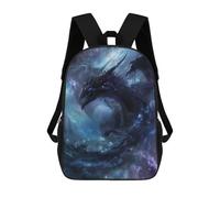 sinyumoney Mystical Space Dragon 3D Printed Kids Backpacks Boys Fashion School Bag Travel Backpacks School Bags for Boys Elementary School Students 17inch