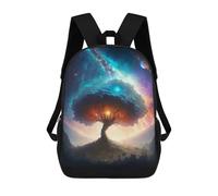 sinyumoney Mystical Space Tree School Bag Bookbag 3D Printed Children's Backpacks for Kids Boy Girl Book Bags Kids School Bag Travel Rucksacks 17inch