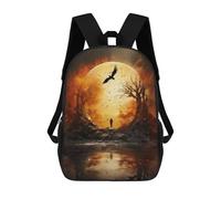 sinyumoney Mystical Sunset with Silhouette Backpack for Boys Teen Students, Girls Rucksack Bags Toddler Elementary Middle School Bookbag 17inch