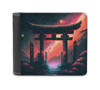 sinyumoney Mystical Torii Gate 3D Print Wallet Credit Card Cash Id Holder Slots Note Section Leather Wallet Craftsmanship Gifts 11.7cm*9.5cm