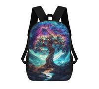 sinyumoney Mystical Tree of Light Backpacks Kids School Backpack School Bag 3D Printed School Bag for Boys Elementary And Middle School Students 17inch