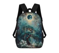 sinyumoney Mystical Tree Under A Glowing Moon Backpacks 3D Printed Kids School Backpack Outdoor Casual Daypack Fashion Casual Children Backpacks Cute Travel Bags 17inch