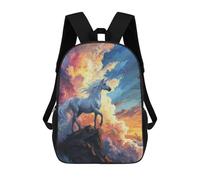 sinyumoney Mystical Unicorn Sunset Children's Backpacks School 3D Printed Bag Bookbag for Kids Travel Rucksacks Boy Girl Book Bags Kids School Bag 17inch