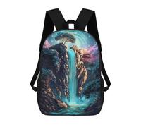 sinyumoney Mystical Waterfall 3D Printed Kids School Bag Rucksacks Children's School Fashion Casual Back Pack High Capacity Travel Book Bags Backpack for Kids 17inch