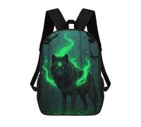 sinyumoney Mystical Wolf Energy Animal Children's Backpacks School 3D Printed Bag Bookbag for Kids Travel Rucksacks Boy Girl Book Bags Kids School Bag 17inch