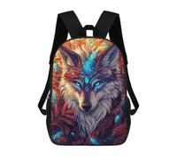 sinyumoney Mystical Wolf with Feather School Backpack Work Laptop Backpack Rucksack Bag for Teenage Girls Boys Women Men 17inch