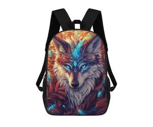 sinyumoney Mystical Wolf with Feather School Backpack Work Laptop Backpack Rucksack Bag for Teenage Girls Boys Women Men 17inch