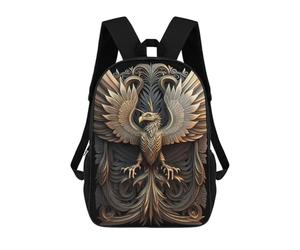 sinyumoney Mythology Phoenix Art Deco Backpack School Bag Secondary Causal Travel High School Bags for Camping Outdoor Adventures And Daily Travel 17inch
