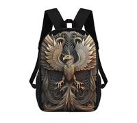 sinyumoney Mythology Phoenix Art Deco Kids Backpack Girls 3D School Bags Children's 17 Inch Rucksack Toddler Schoolbag,Casual Daypacks Fashion Bookbag Bag
